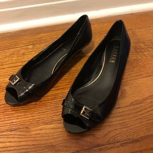 Lauren by Ralph Lauren wedged peep-toe flats